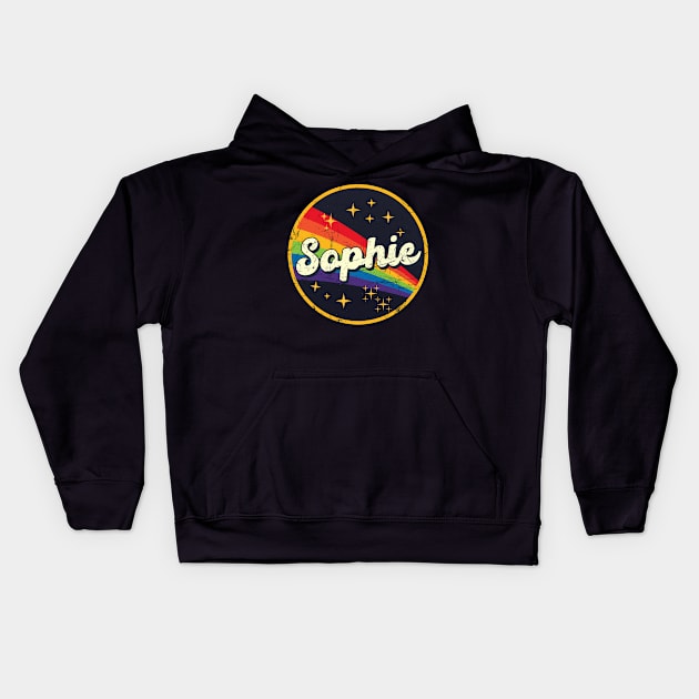 Sophie // Rainbow In Space Vintage Grunge-Style Kids Hoodie by LMW Art